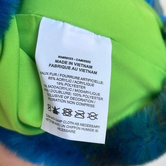 Nike Sportswear Women Green Blue Plaid Faux Fur Jacket DD4541-476 Size Small - Picture 7 of 8